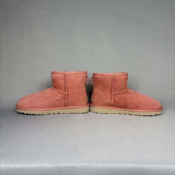 New Womens UGG Australia Boots Sz 8 Classic Mini Pinkish Red (Clay Pot) Booties - Picture 10 of 15